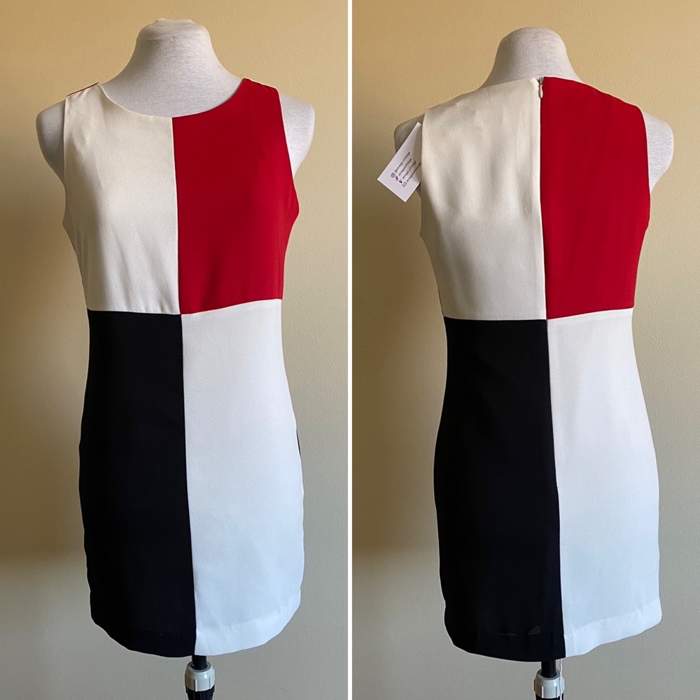 vintage colourblock mini dress